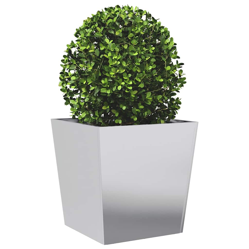 Utendørs Blomsterkasse Plantekasse Metall 2 stk 50x50x50 cm galvanisert stål