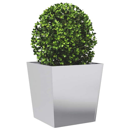 Utendørs Blomsterkasse Plantekasse Metall 2 stk 50x50x50 cm galvanisert stål