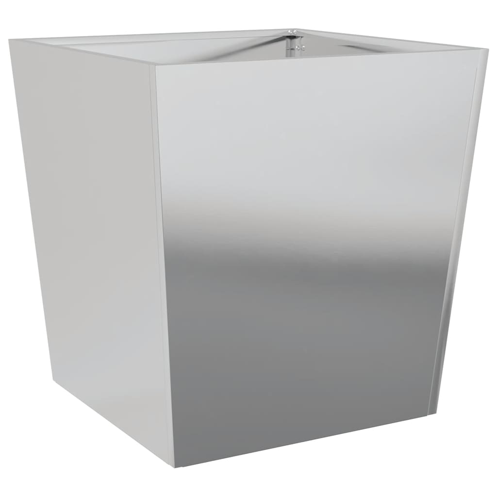 Utendørs Blomsterkasse Plantekasse Metall 2 stk 50x50x50 cm galvanisert stål