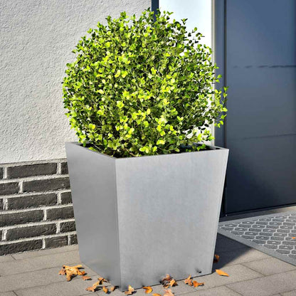 Utendørs Blomsterkasse Plantekasse Metall 2 stk 50x50x50 cm galvanisert stål