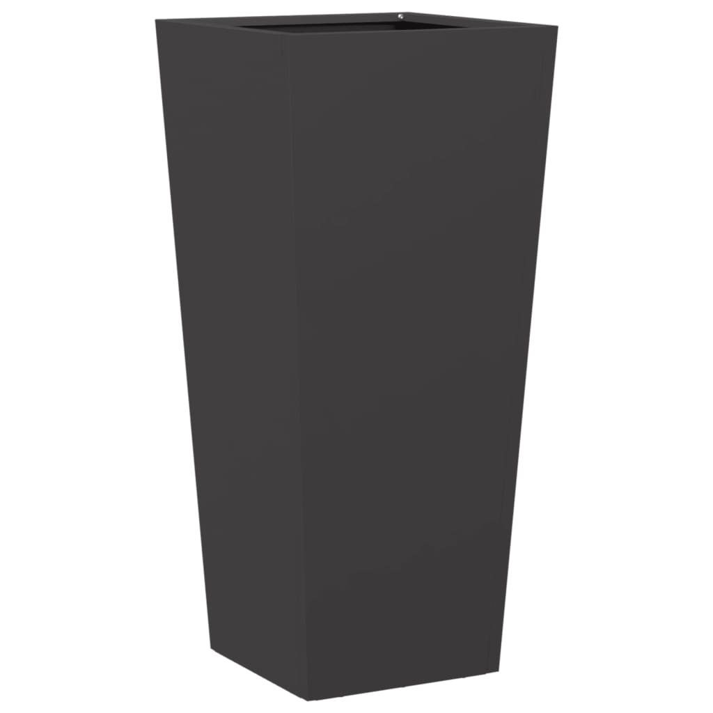 Utendørs Blomsterkasse Plantekasse Metall Svart 35x35x75 cm stål
