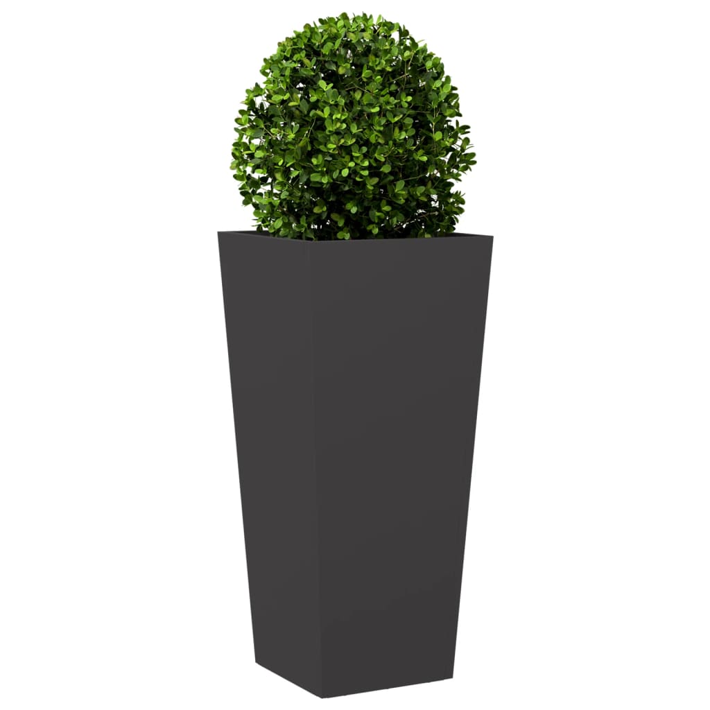 Utendørs Blomsterkasse Plantekasse Metall Svart 35x35x75 cm stål