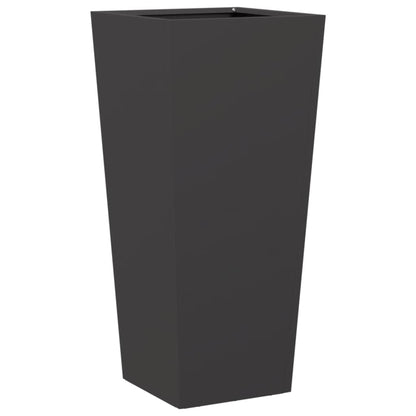 Utendørs Blomsterkasse Plantekasse Metall Svart 35x35x75 cm stål