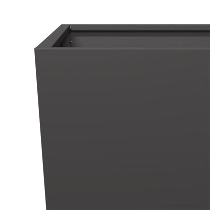 Utendørs Blomsterkasse Plantekasse Metall Svart 35x35x75 cm stål