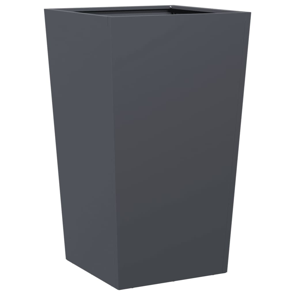 Plantekasser 2 stk antrasitt 45x45x75 cm stål