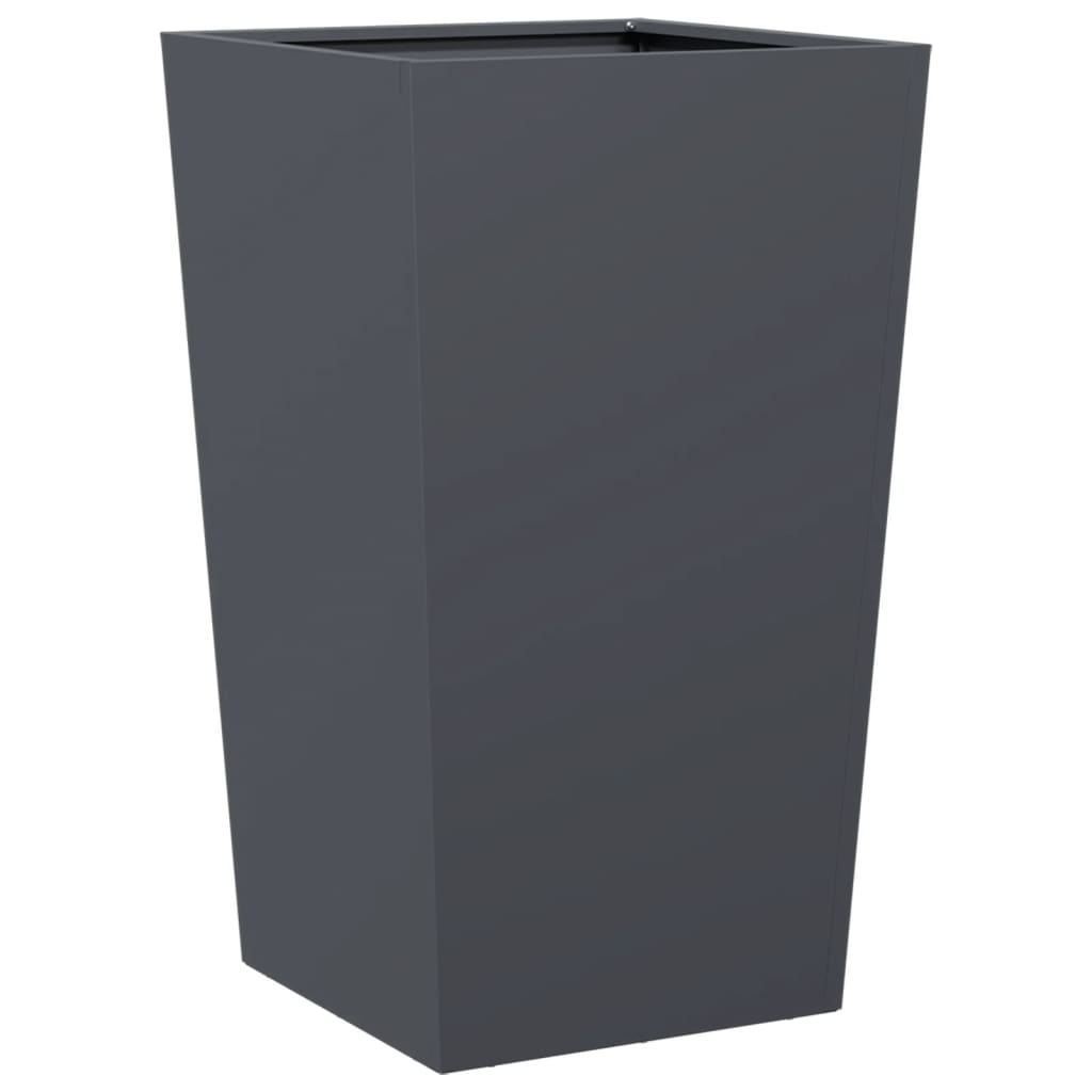 Plantekasser 2 stk antrasitt 45x45x75 cm stål