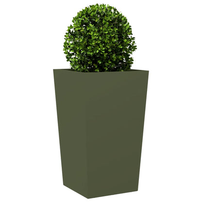 Plantekasse olivengrønn 45x45x75 cm stål