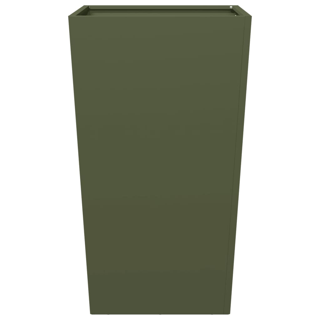 Plantekasse olivengrønn 45x45x75 cm stål