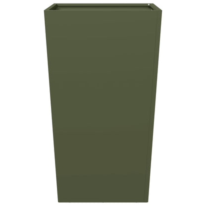 Plantekasse olivengrønn 45x45x75 cm stål