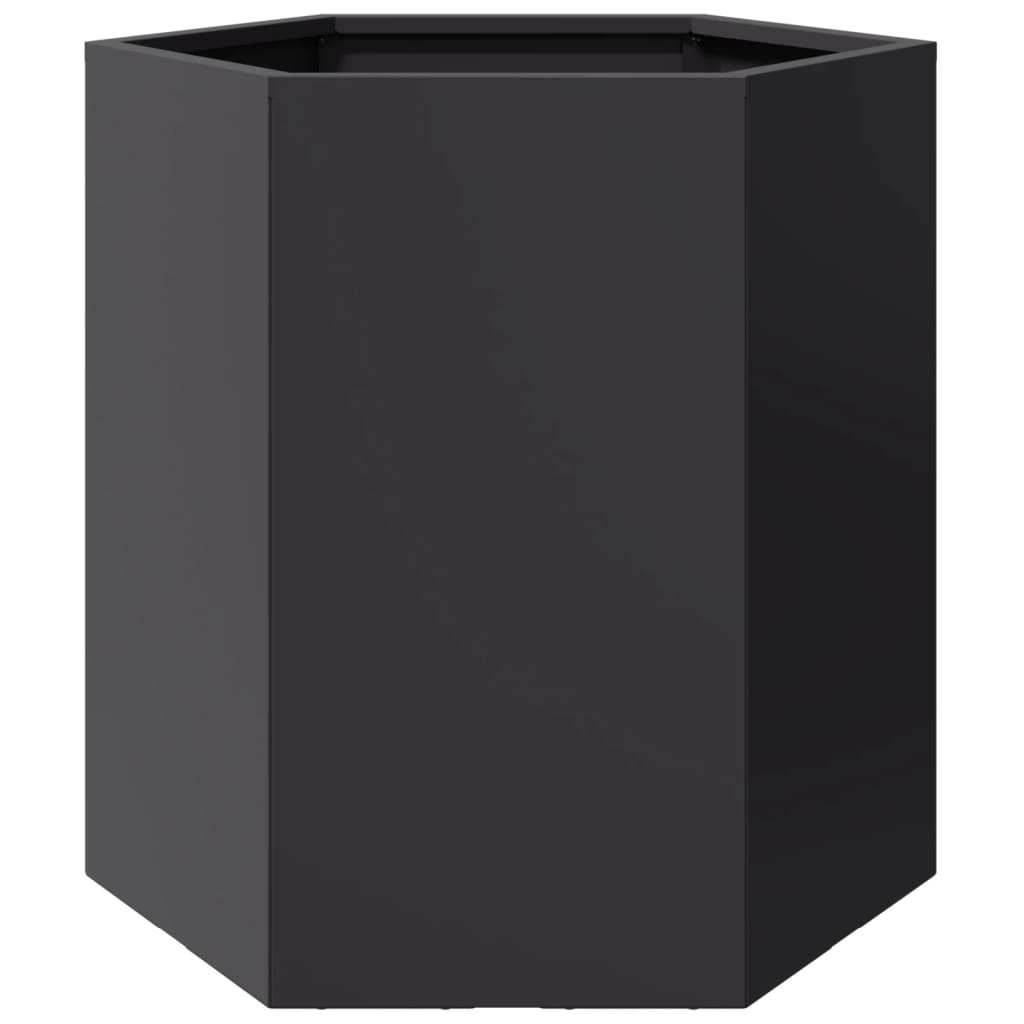 Hageplanter 2 stk svart sekskantet 46x40x45 cm stål