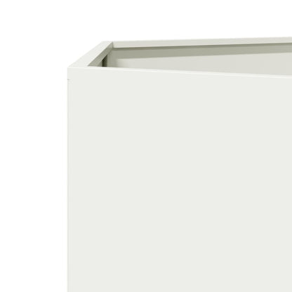 Utendørs Blomsterkasse Plantekasse Metall Hvit sekskantet 46x40x45 cm stål