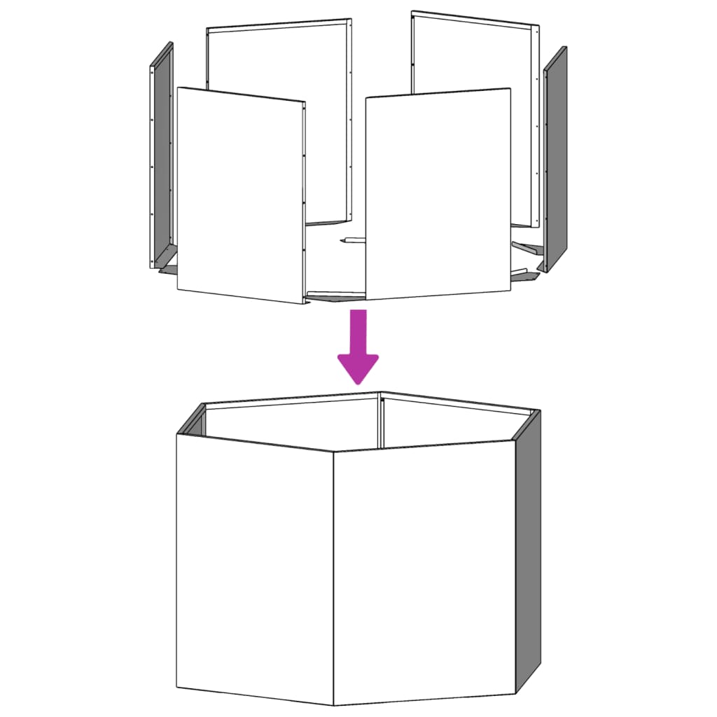 Utendørs Blomsterkasse Plantekasse Metall Hvit sekskantet 46x40x45 cm stål