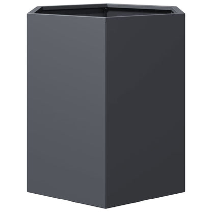 Utendørs Blomsterkasse Plantekasse Metall antrasitt sekskantet 46x40x45 cm stål