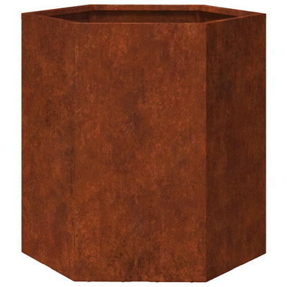 Plantekasser 2 stk sekskantet 46x40x45 cm Forvitringsstål