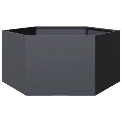 Plantekasse antrasitt sekskantet 104x90x45 cm stål
