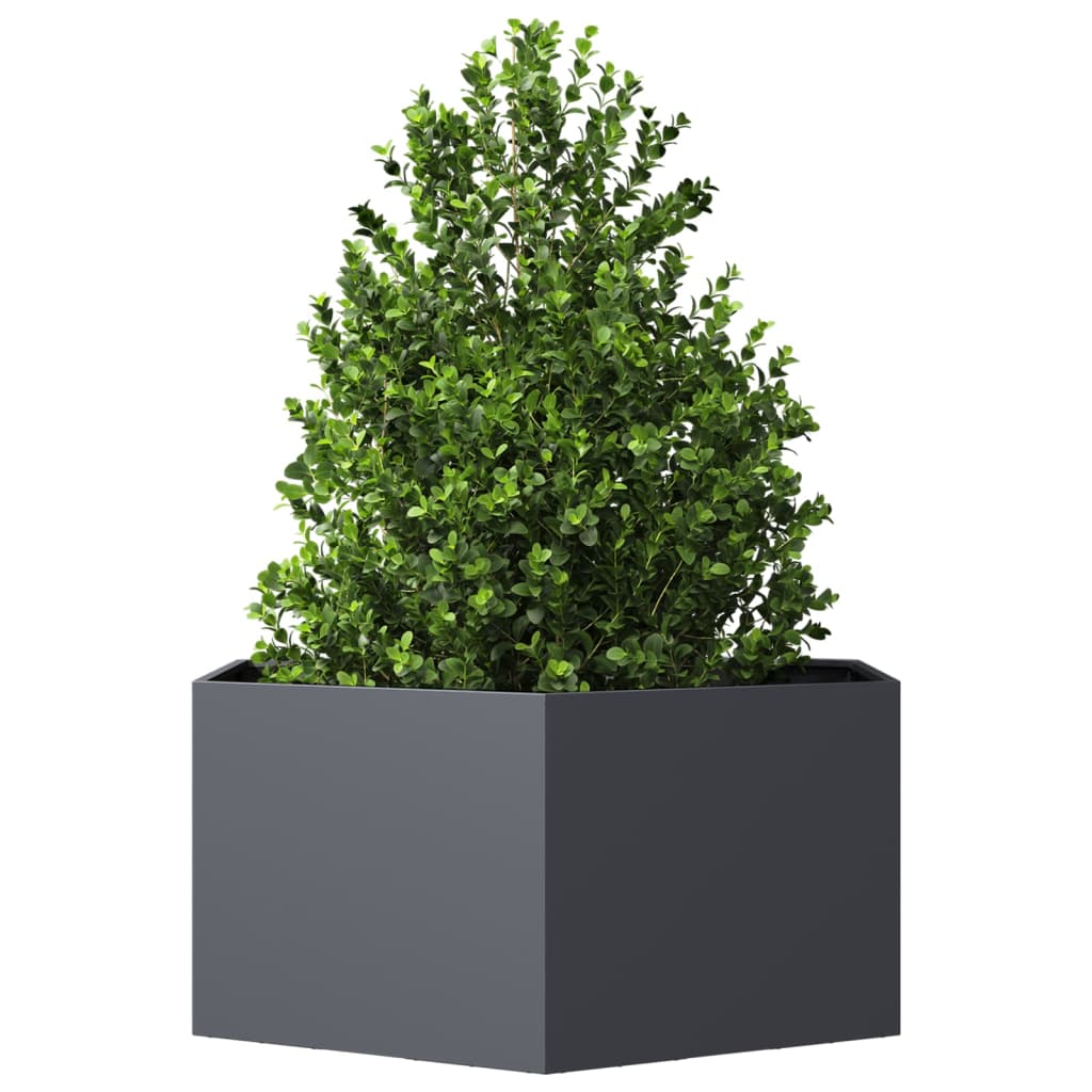 Plantekasse antrasitt sekskantet 104x90x45 cm stål