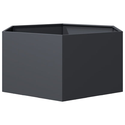 Plantekasse antrasitt sekskantet 104x90x45 cm stål