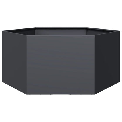 Plantekasse antrasitt sekskantet 104x90x45 cm stål