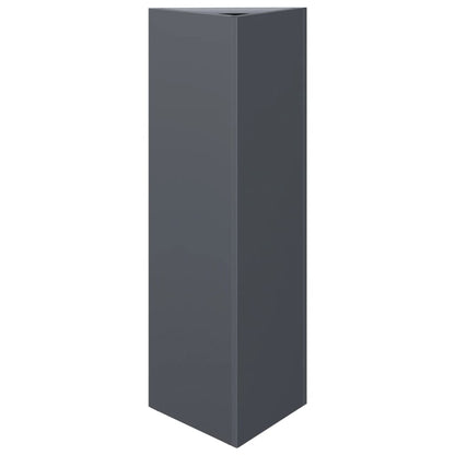 Utendørs Blomsterkasse Plantekasse Metall antrasitt trekantet 30x26x75 cm stål