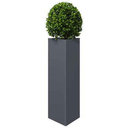 Utendørs Blomsterkasse Plantekasse Metall antrasitt trekantet 30x26x75 cm stål