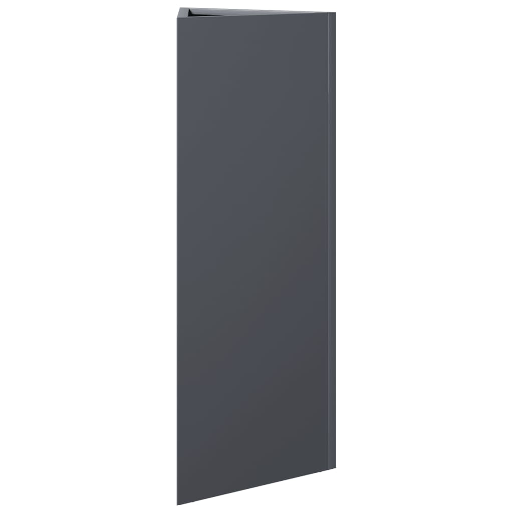 Utendørs Blomsterkasse Plantekasse Metall antrasitt trekantet 30x26x75 cm stål