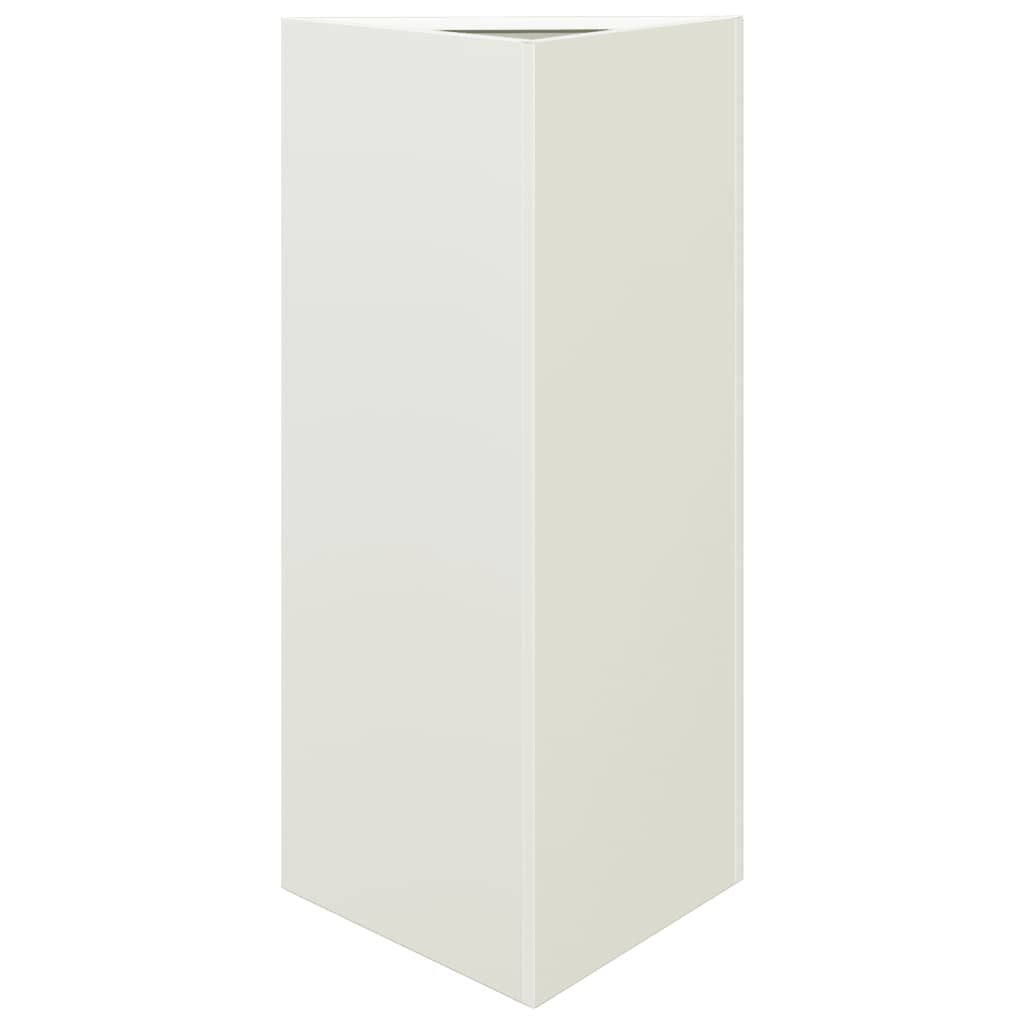 Utendørs Blomsterkasse Plantekasse Metall Hvit trekantet 40x34,5x70 cm stål