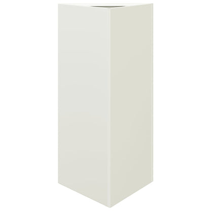 Utendørs Blomsterkasse Plantekasse Metall Hvit trekantet 40x34,5x70 cm stål