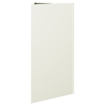 Utendørs Blomsterkasse Plantekasse Metall Hvit trekantet 40x34,5x70 cm stål