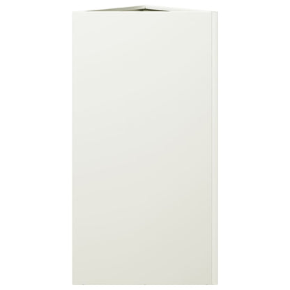 Utendørs Blomsterkasse Plantekasse Metall Hvit trekantet 40x34,5x70 cm stål