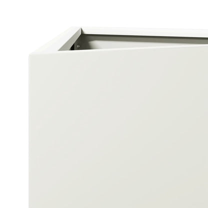 Utendørs Blomsterkasse Plantekasse Metall Hvit trekantet 40x34,5x70 cm stål