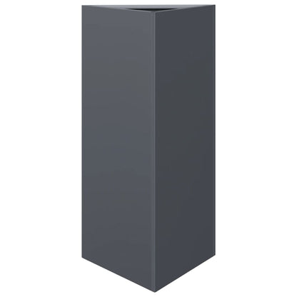 Utendørs Blomsterkasse Plantekasse Metall antrasitt trekantet 40x34,5x70 cm stål