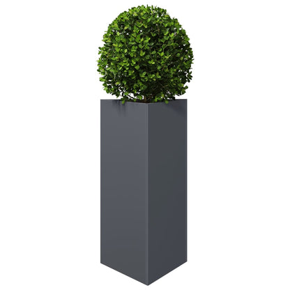 Utendørs Blomsterkasse Plantekasse Metall antrasitt trekantet 40x34,5x70 cm stål