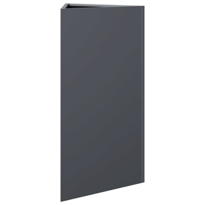 Utendørs Blomsterkasse Plantekasse Metall antrasitt trekantet 40x34,5x70 cm stål