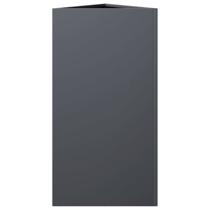 Utendørs Blomsterkasse Plantekasse Metall antrasitt trekantet 40x34,5x70 cm stål