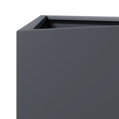 Utendørs Blomsterkasse Plantekasse Metall antrasitt trekantet 40x34,5x70 cm stål