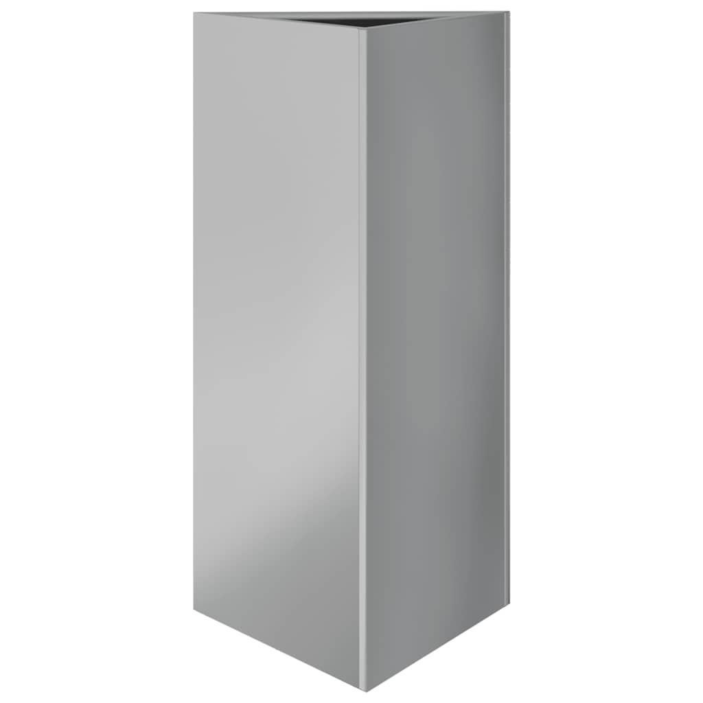 Plantekasser 2 stk trekantet 40x40x75 cm galvanisert stål