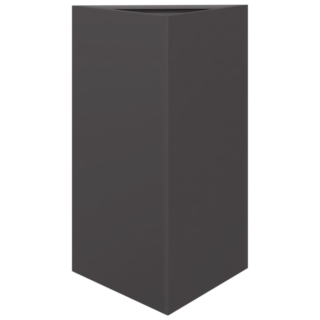 Plantekasser 2 stk svart trekantet 50x43x75 cm stål