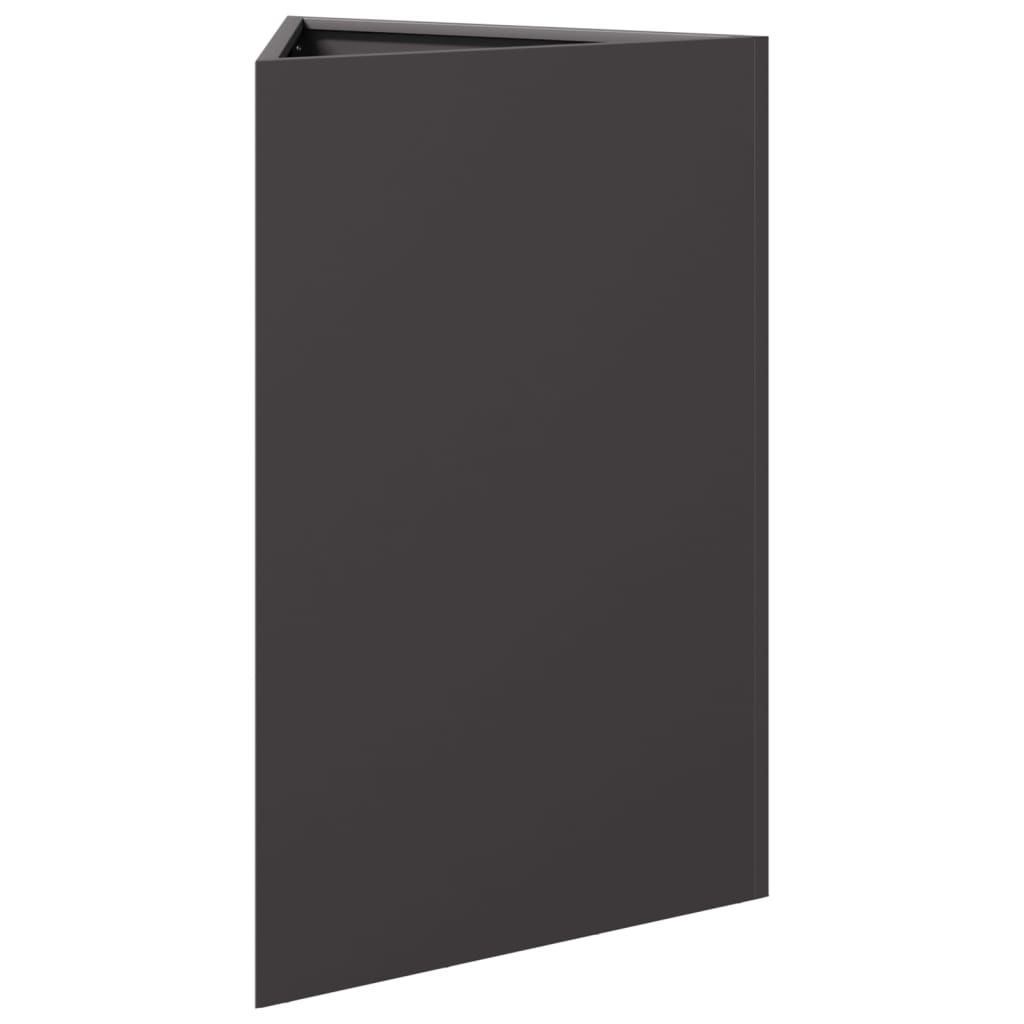Plantekasser 2 stk svart trekantet 50x43x75 cm stål