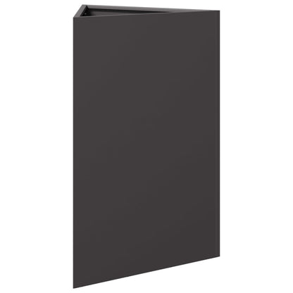Plantekasser 2 stk svart trekantet 50x43x75 cm stål