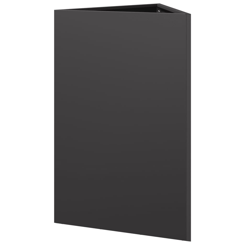 Plantekasser 2 stk svart trekantet 50x43x75 cm stål