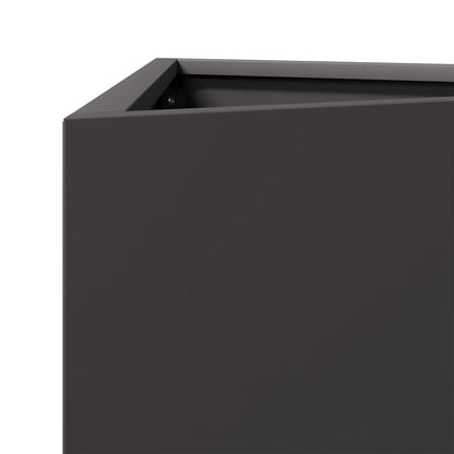 Plantekasser 2 stk svart trekantet 50x43x75 cm stål