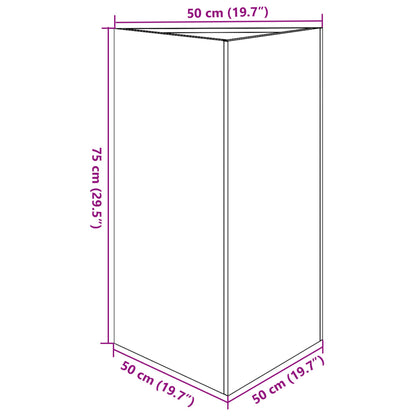 Utendørs Blomsterpotte Metall trekantet 50x43x75 cm galvanisert stål