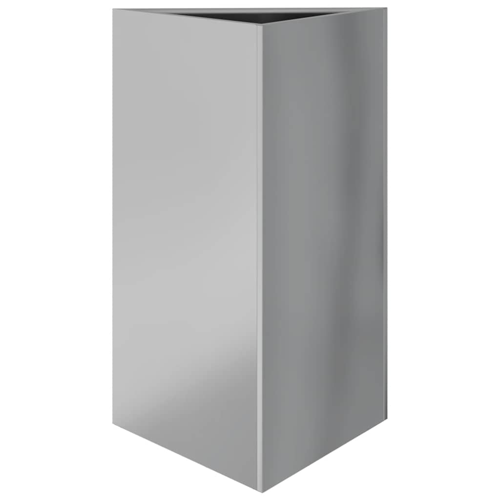 Plantekasser 2 stk trekantet 50x43x75 cm galvanisert stål