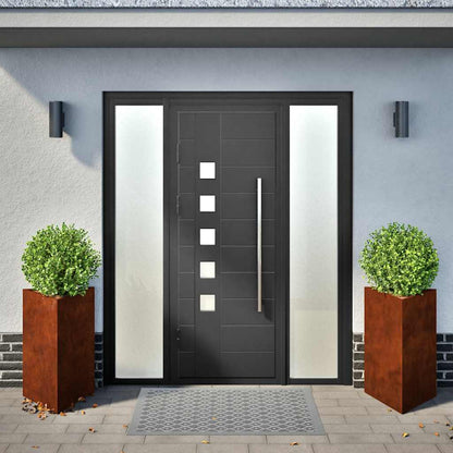 hageplanter 2 stk trekantede 50x43x75 cm oksidert stål