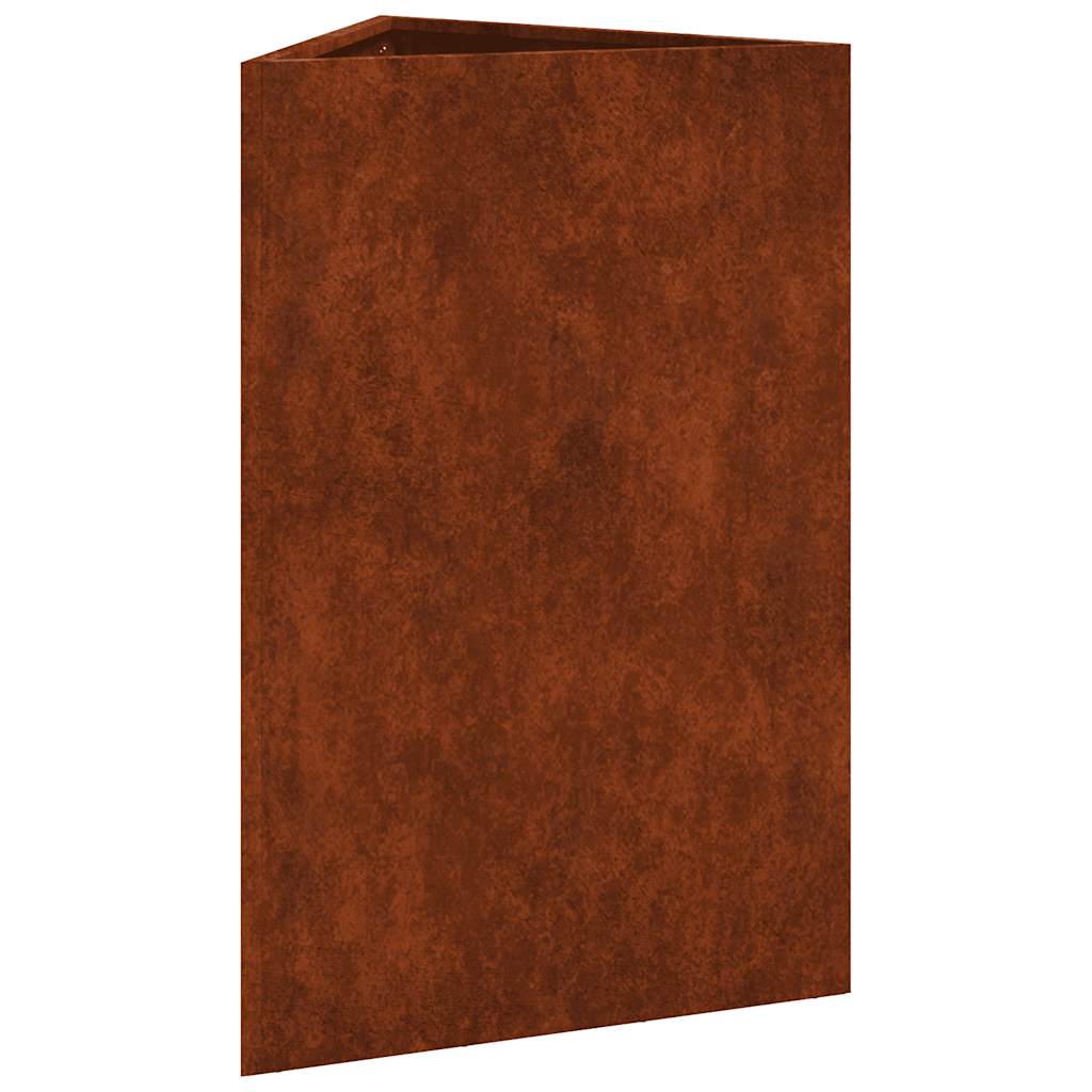 hageplanter 2 stk trekantede 50x43x75 cm oksidert stål
