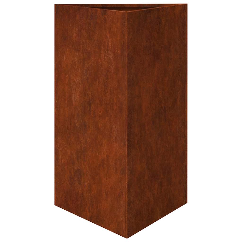 hageplanter 2 stk trekantede 50x43x75 cm oksidert stål