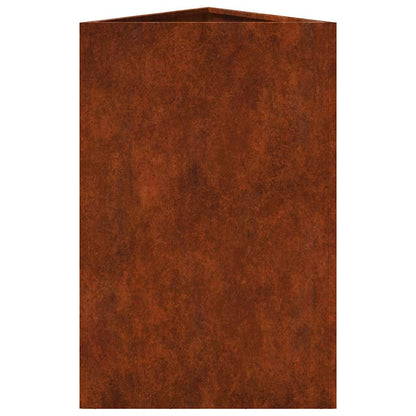 hageplanter 2 stk trekantede 50x43x75 cm oksidert stål