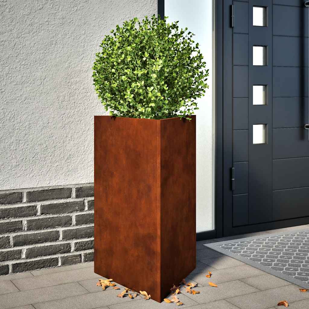 hageplanter 2 stk trekantede 50x43x75 cm oksidert stål