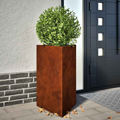 hageplanter 2 stk trekantede 50x43x75 cm oksidert stål