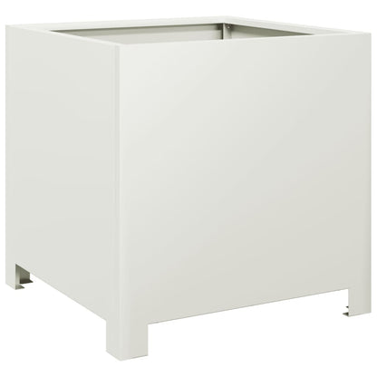 Plantekasser 2 stk hvit 40x40x40 cm stål